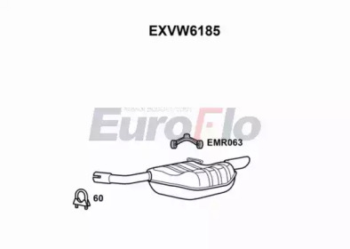 Глушитель выхлопных газов конечный EuroFlo EXVW6185