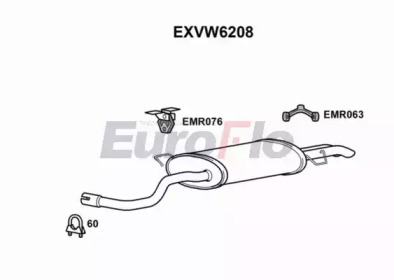 Глушитель выхлопных газов конечный EuroFlo EXVW6208