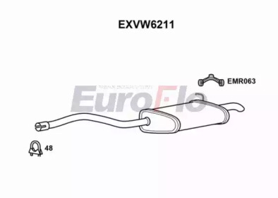 Глушитель выхлопных газов конечный EuroFlo EXVW6211