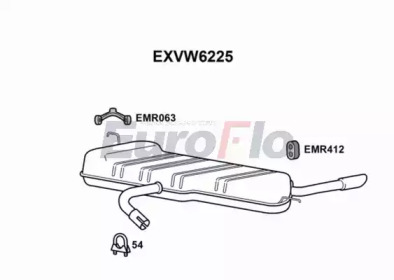 Глушитель выхлопных газов конечный EuroFlo EXVW6225