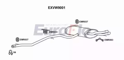 Средний / конечный глушитель ОГ EuroFlo EXVW9001