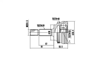 Шарнирный комплект AYWIPARTS AW1510002A