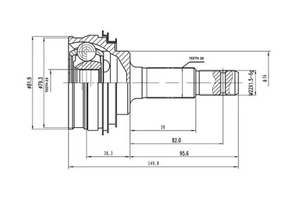 Шарнирный комплект AYWIPARTS AW1510004