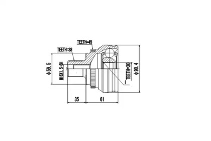 Шарнирный комплект AYWIPARTS AW1510008A