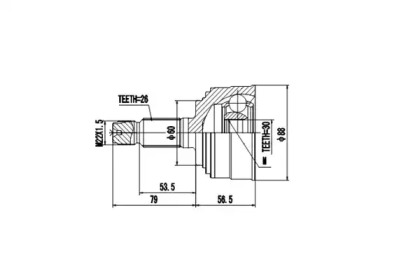 Шарнирный комплект AYWIPARTS AW1510017