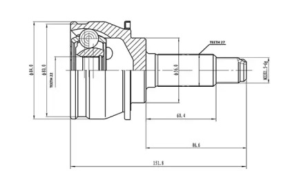 Шарнирный комплект AYWIPARTS AW1510019