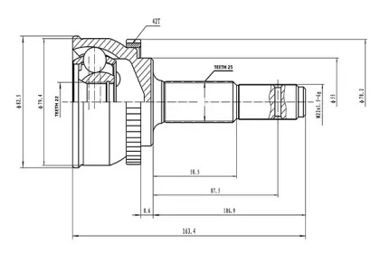 Шарнирный комплект AYWIPARTS AW1510024A