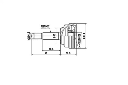 Шарнирный комплект AYWIPARTS AW1510032