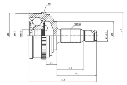 Шарнирный комплект AYWIPARTS AW1510034A