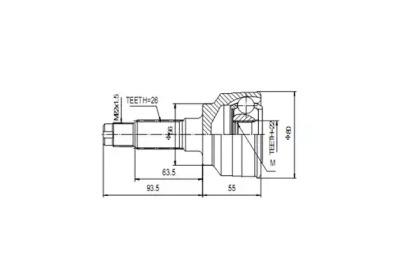 Шарнирный комплект AYWIPARTS AW1510037