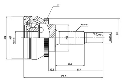 Шарнирный комплект AYWIPARTS AW1510045A