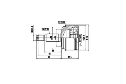 Шарнирный комплект AYWIPARTS AW1510046A