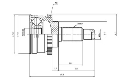 Шарнирный комплект AYWIPARTS AW1510047A