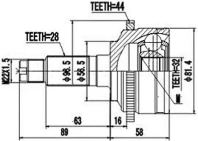 Шарнирный комплект AYWIPARTS AW1510052A