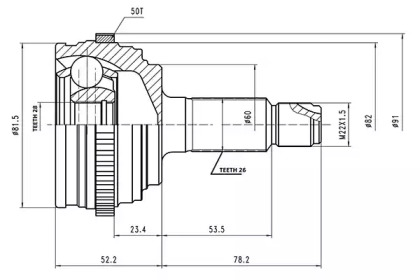 Шарнирный комплект AYWIPARTS AW1510053A