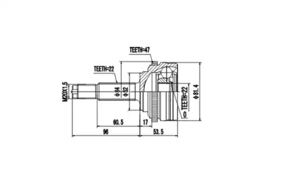 Шарнирный комплект AYWIPARTS AW1510056A