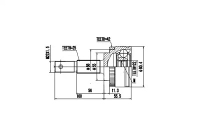 Шарнирный комплект AYWIPARTS AW1510057A