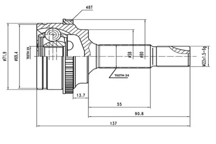 Шарнирный комплект AYWIPARTS AW1510059A