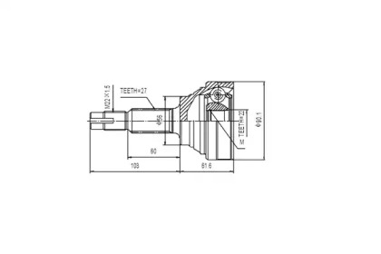 Шарнирный комплект AYWIPARTS AW1510060