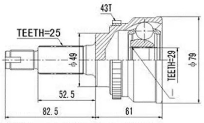 Шарнирный комплект AYWIPARTS AW1510061A