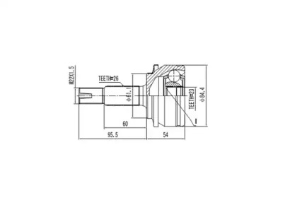 Шарнирный комплект AYWIPARTS AW1510062