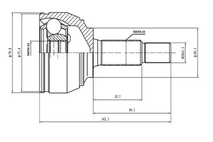 Шарнирный комплект AYWIPARTS AW1510066