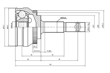 Шарнирный комплект AYWIPARTS AW1510069A