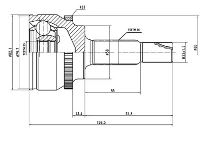 Шарнирный комплект AYWIPARTS AW1510070A