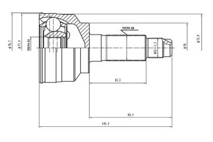 Шарнирный комплект AYWIPARTS AW1510074