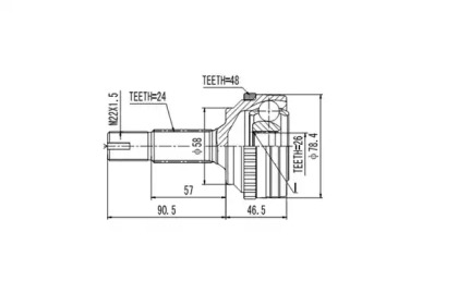 Шарнирный комплект AYWIPARTS AW1510082A