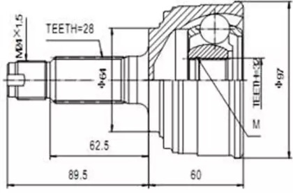 Шарнирный комплект AYWIPARTS AW1510088