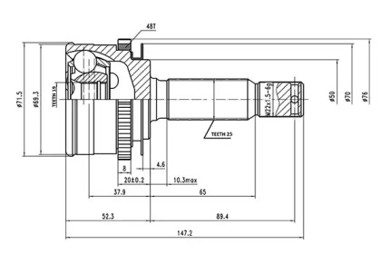 Шарнирный комплект AYWIPARTS AW1510090A