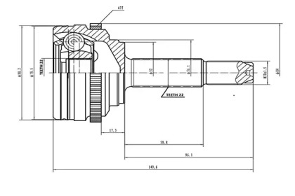 Шарнирный комплект AYWIPARTS AW1510098A