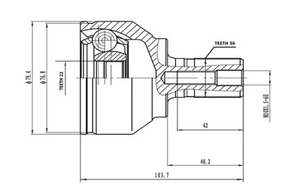 Шарнирный комплект AYWIPARTS AW1510105