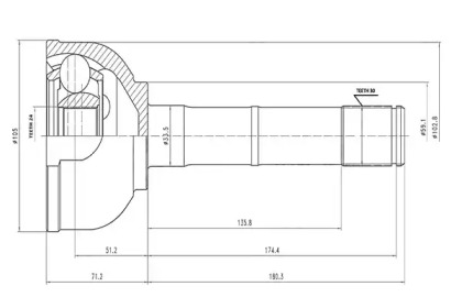 Шарнирный комплект AYWIPARTS AW1510110