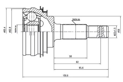 Шарнирный комплект AYWIPARTS AW1510116