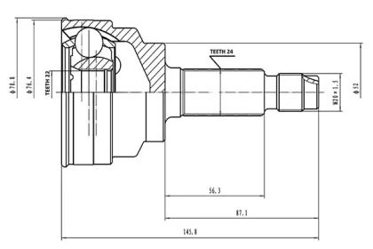 Шарнирный комплект AYWIPARTS AW1510119