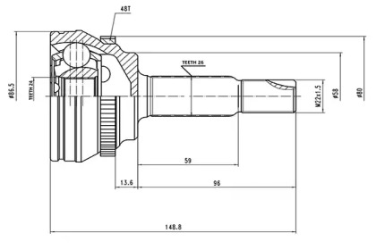 Шарнирный комплект AYWIPARTS AW1510125A