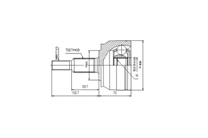 Шарнирный комплект AYWIPARTS AW1510128