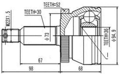 Шарнирный комплект AYWIPARTS AW1510131A