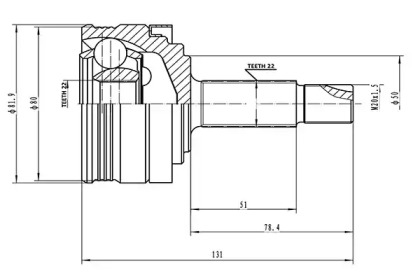 Шарнирный комплект AYWIPARTS AW1510136