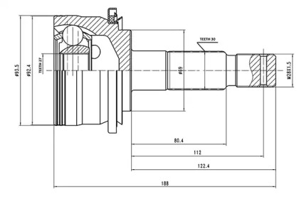 Шарнирный комплект AYWIPARTS AW1510138