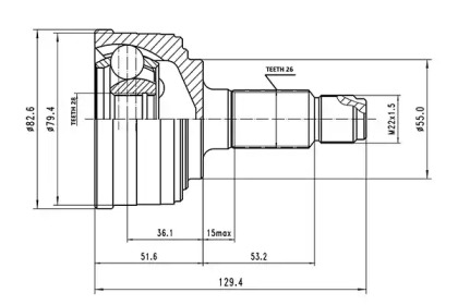 Шарнирный комплект AYWIPARTS AW1510140