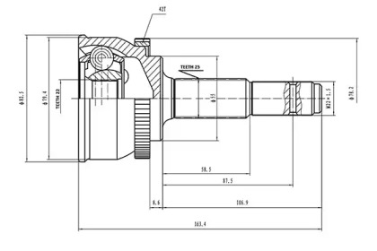 Шарнирный комплект AYWIPARTS AW1510141A