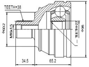 Шарнирный комплект AYWIPARTS AW1510146