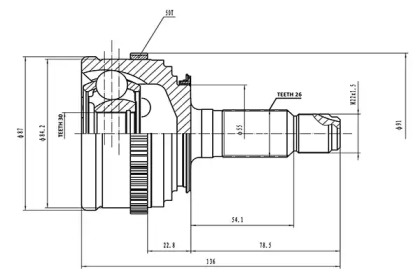 Шарнирный комплект AYWIPARTS AW1510152A