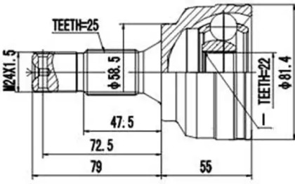 Шарнирный комплект AYWIPARTS AW1510154