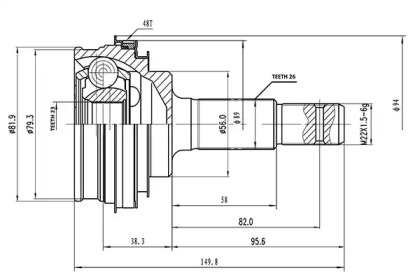 Шарнирный комплект AYWIPARTS AW1510163A