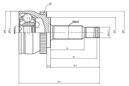 Шарнирный комплект AYWIPARTS AW1510168A