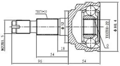 Шарнирный комплект AYWIPARTS AW1510186